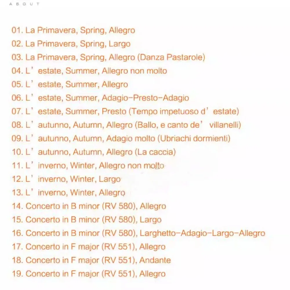 Vivaldi The Four Seasons CD Accardo's Penguin Three Stars مع تحفة الكمان الكلاسيكية على شكل زهرة لهواة جمع الموسيقى الكلاسيكية