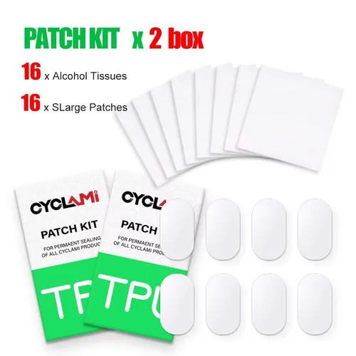 CYCALMI 16/80 Uds. Kit de reparación de herramientas de parche de neumático de tubo interior de bicicleta de carretera MTB bicicleta plegable Material TPU potente sin pegamento