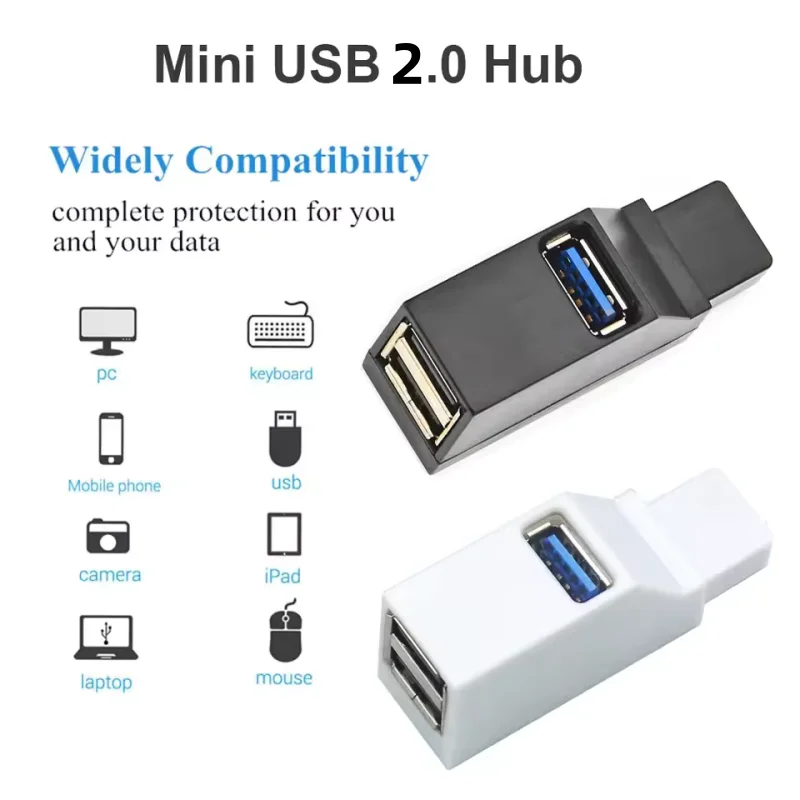 Para pc portátil usb 3.0 hub adaptador extensor para leitor de cartão usb 3.0 de alta velocidade usb 2.0 mini divisor caixa 1 a 3 portas compatibilidade