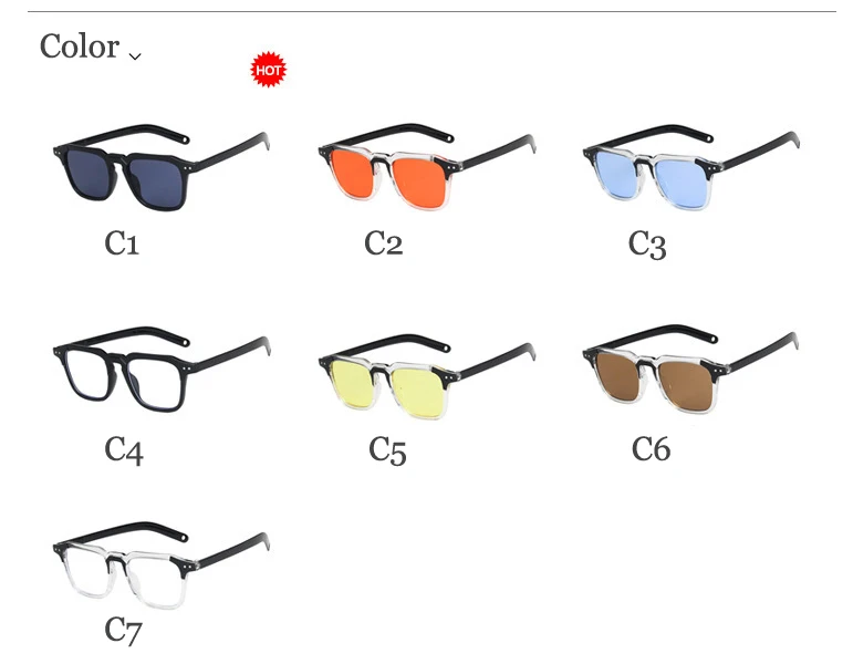 Vintage Quadratischen Rahmen Sonnenbrille Mode Trendy Männer Frauen Shades Brillen Sonnenbrille Sommer Frühling Kühle Retro Weibliche Brillen – Detail 6