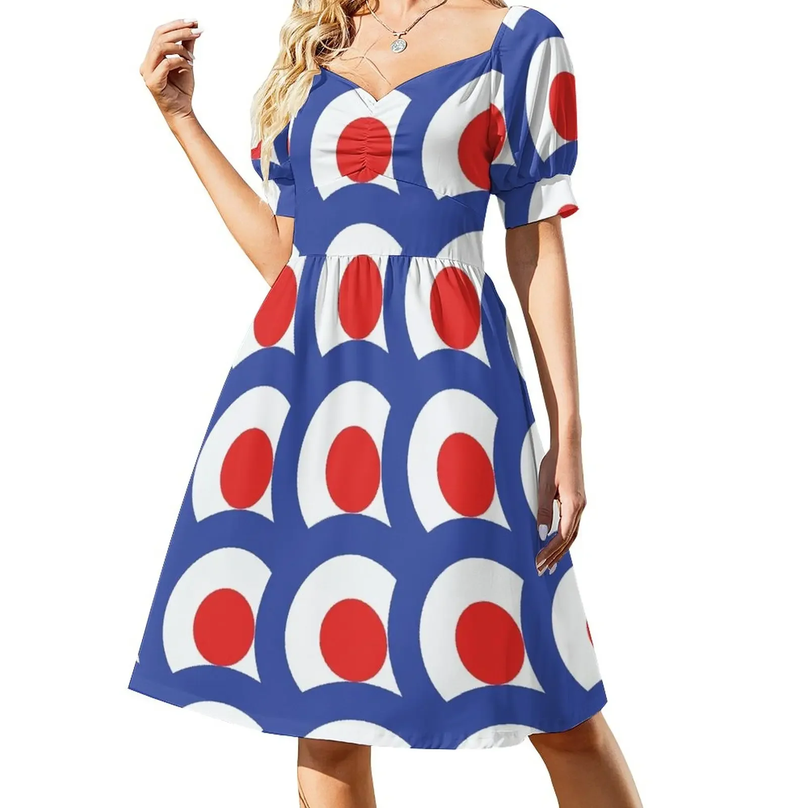 

Mod Roundel Montage Short-Sleeved Dress woman dress Long dresses evening dresses ladies elegant chic wedding evening dresses