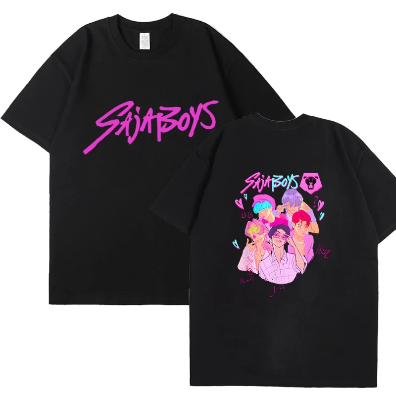 تي شيرت KPop Demon Hunters مطبوع برقبة دائرية وأكمام قصيرة، طبقة علوية فضفاضة، مريحة وعصرية #5