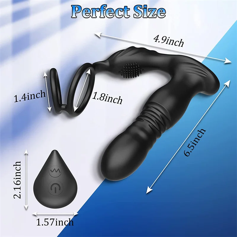 Male Prostate Massage Telescoping Vibration Wireless 10 Modes Silicone Anal Butt Plug Vibrator Sex Toys For Men Masturbation