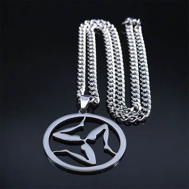 Greek Triskelion Triskele Pendant Irish Necklaces Stainless Steel Ancient Symbol Sicily Necklace Teen Wolf Jewelry Gift N3387S03 - view 2