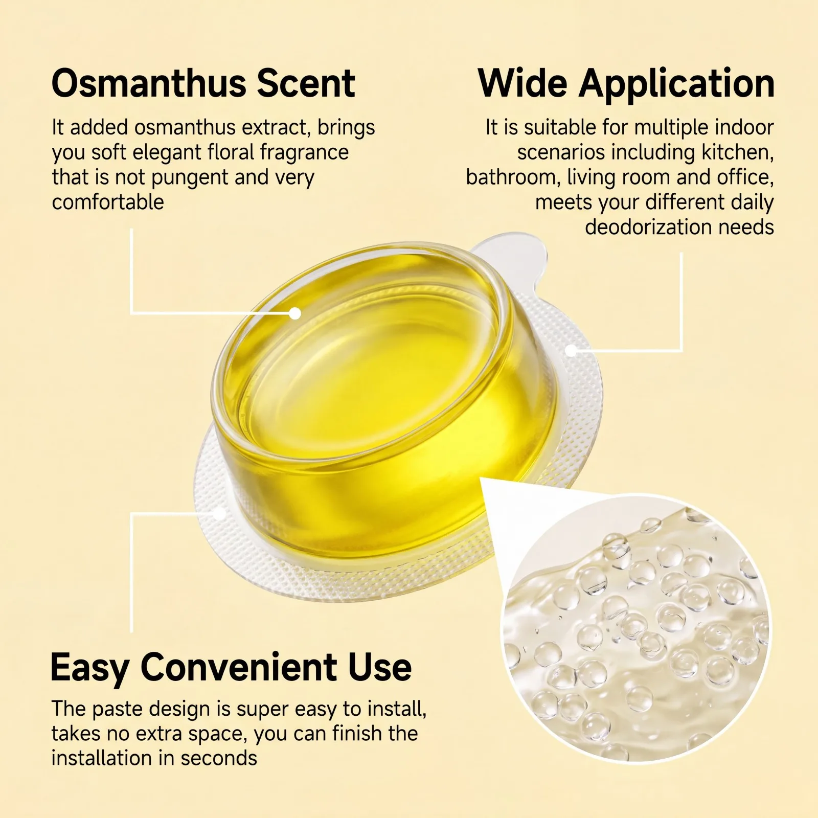 6x Osmanthus Trash Can Deodorizer Eliminate Unpleasant Odor Long Lasting Fresh Scent Air Freshener Sticker for Kitchen Bathroom view 3
