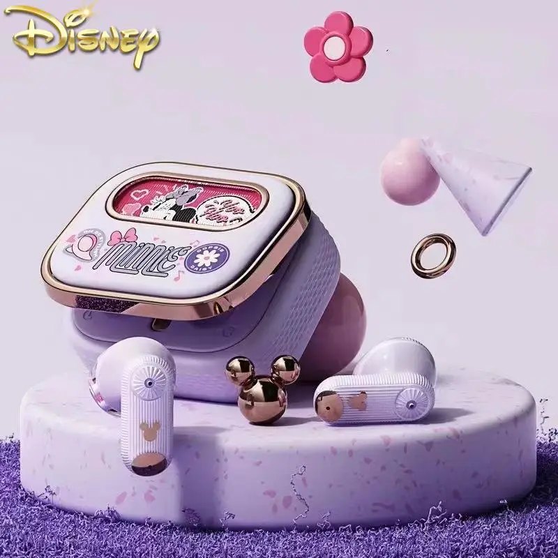 

Disney Mickey Minnie Earbuds Q9 Dazzling Lights Bluetooth 5.3 Wireless Gaming Earphones Noise Cancelling Low Latency Gift