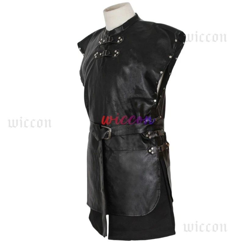 أزياء تلفزيون جون سنو التأثيرية للبالغين للجنسين بدلة قتال سوداء زي الهالوين شعر مستعار أداء الحفلات كرنفال لعب الأدوار