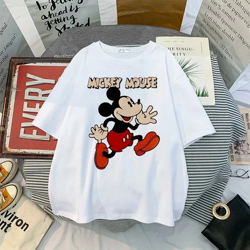 Boys Girls Minnie Mickey Mouse Shirt Kids Streetwear Short Sleeve Children\'s Tshirts Boys Girls Clothing T-shirt Tops Teen 3-14y