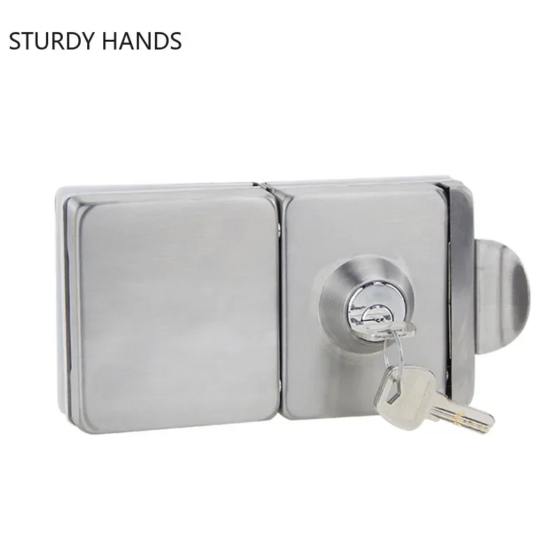 Punch Free Glass Door Locks Stainless Steel Cylindrical Latch Lock Frameless Glass Door Hardware Office Security Door Lock