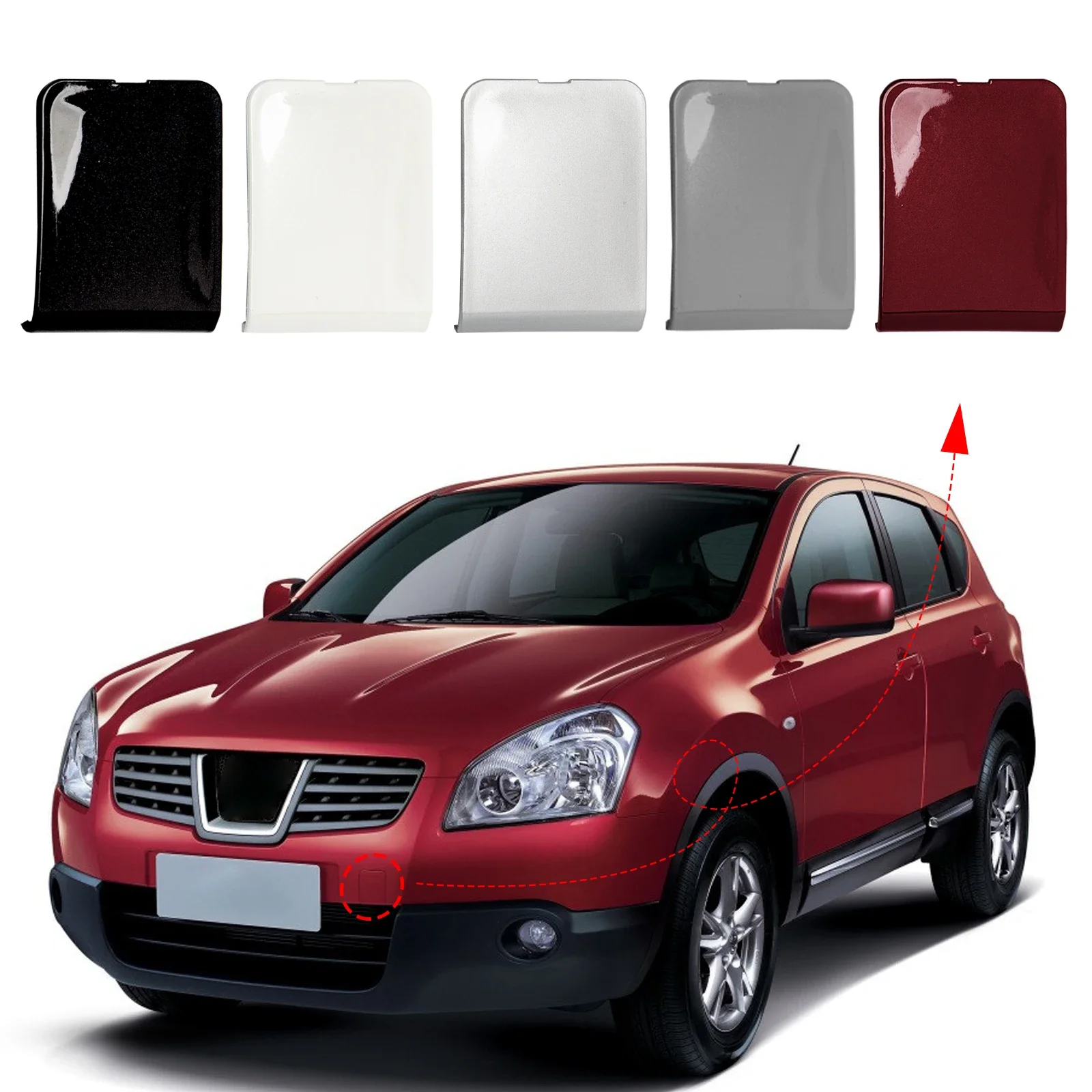 

OLANGDA Front Bumper Tow Hook Cover Cap Towing Eye For Nissan Qashqai J10 Accessories 2007 2008 2009 2010 622A0-JD001 622A0JD001