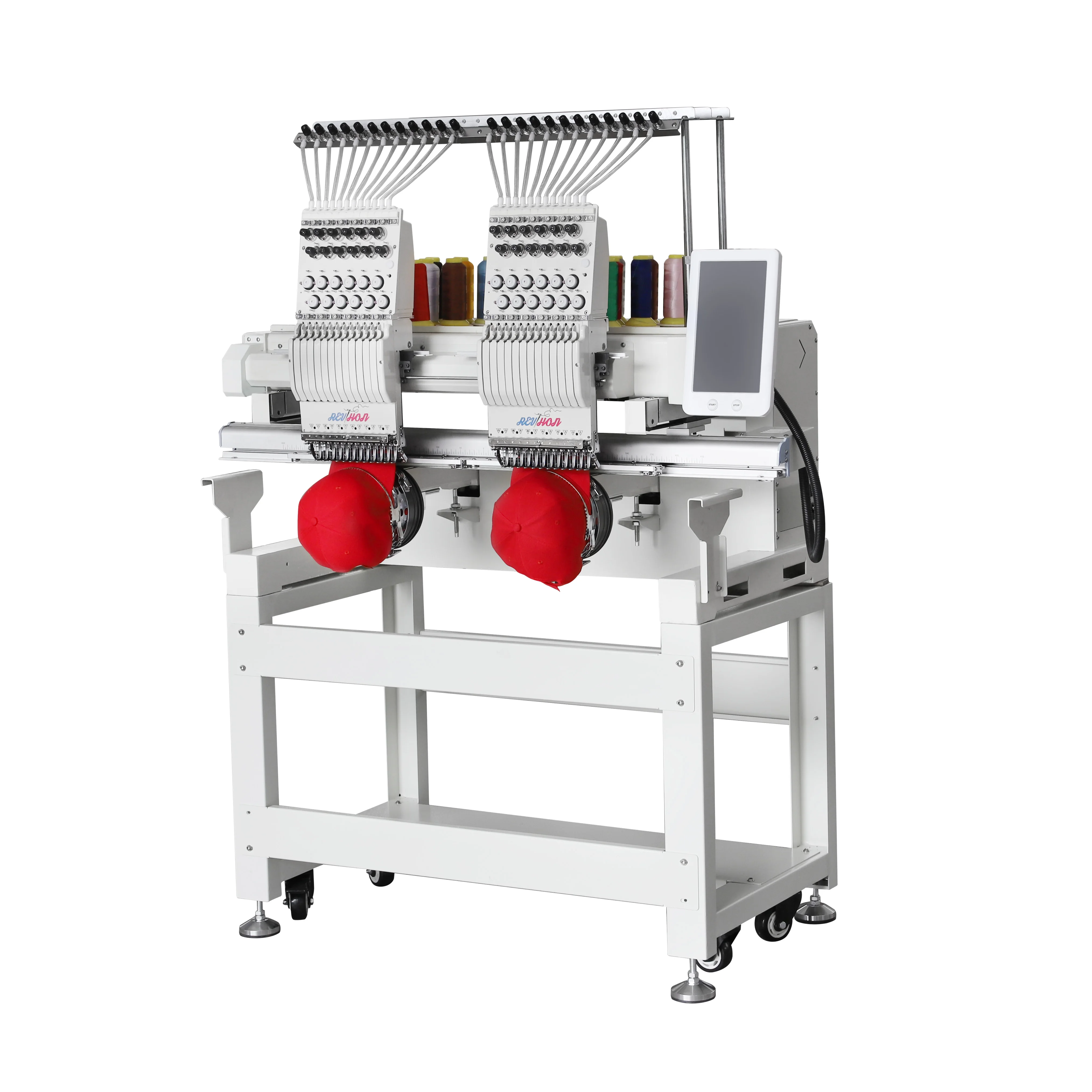 REVHON High Speed 1502 Two Head Custom Hat Embroidery Machine Industrial Automatic Embroidery Machine