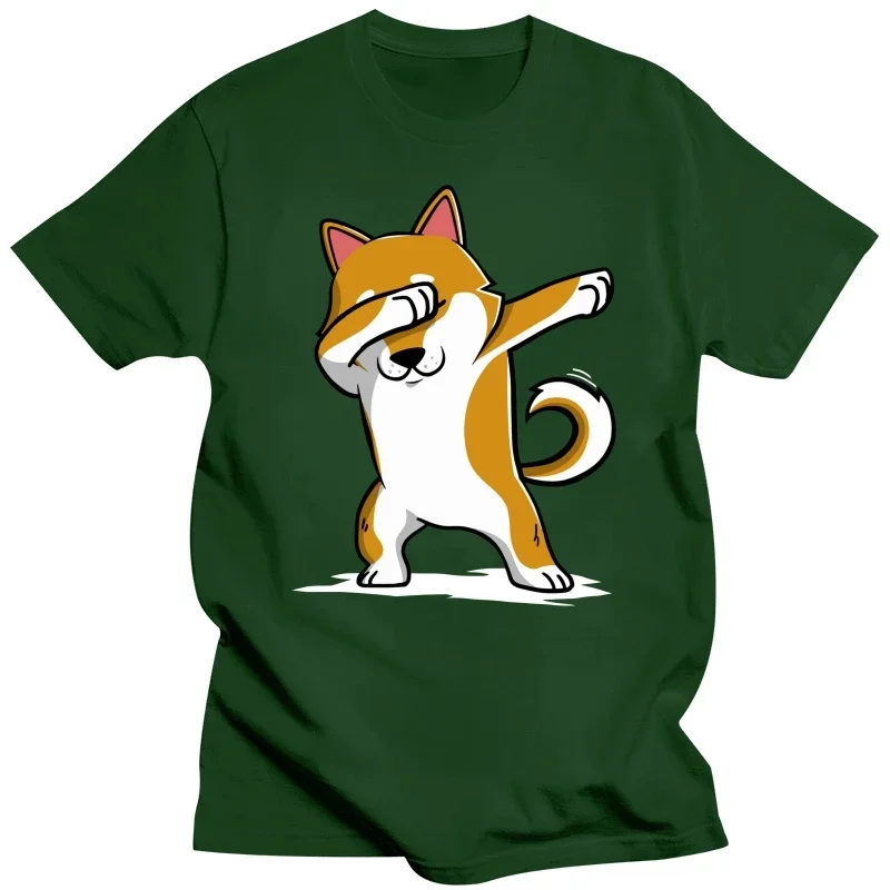 Funny Shiba Inu Dabbing T Shirt Men Short Sleeve Humor Japanese Dog Lover Gift T-shirt Casual Tshirt Cotton Tee Top Gift