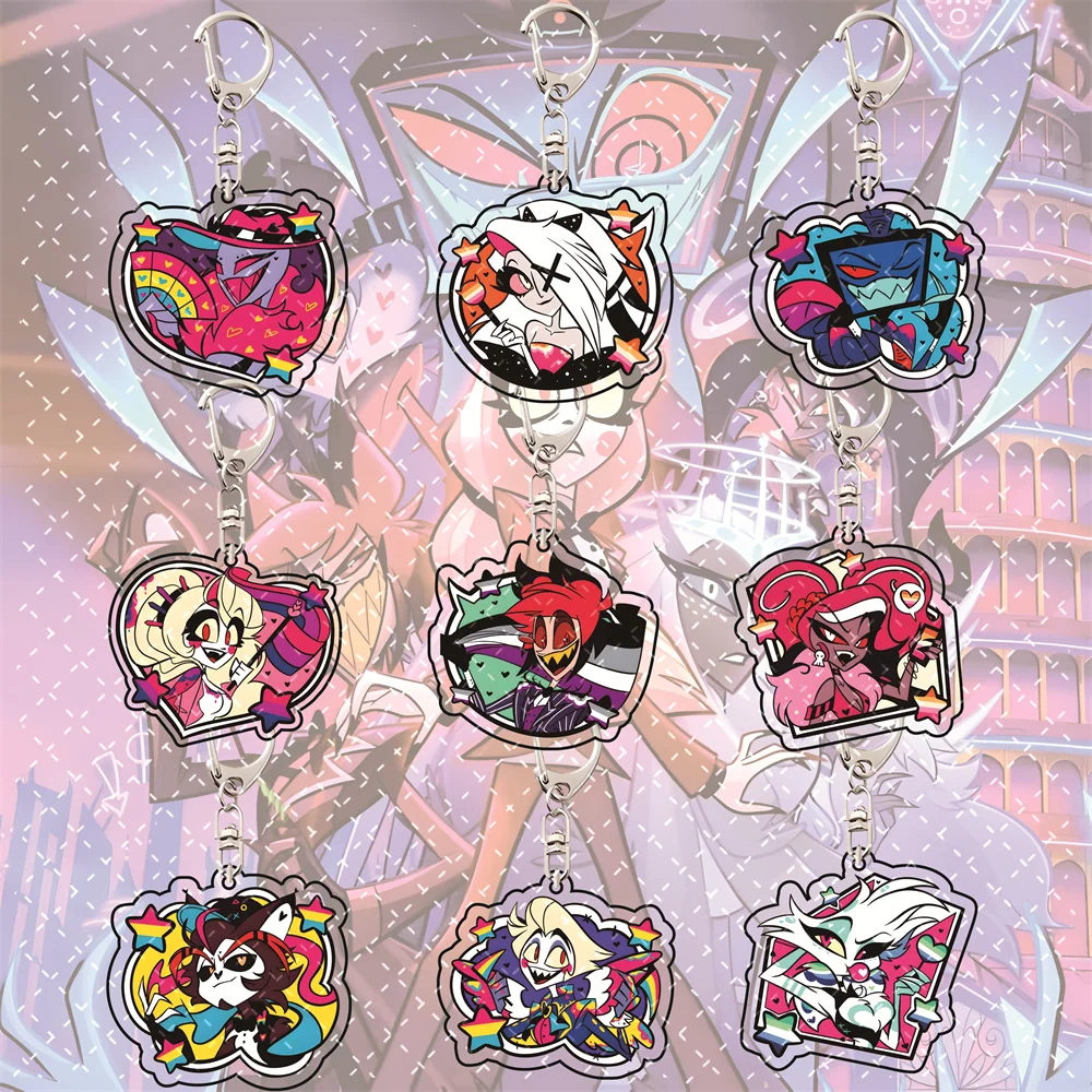 Hazbin Hotel Gothic Dark Style Acrylic Keychain 5cm - Assorted Quirky Cute Characters Collectible Anime Peripheral Fan Gift