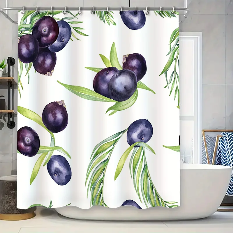 

Акварельная черника, занавеска для душа, украшение для ванной комнаты, водонепроницаемая занавеска для ванной комнаты, домашний декор для гостиной
