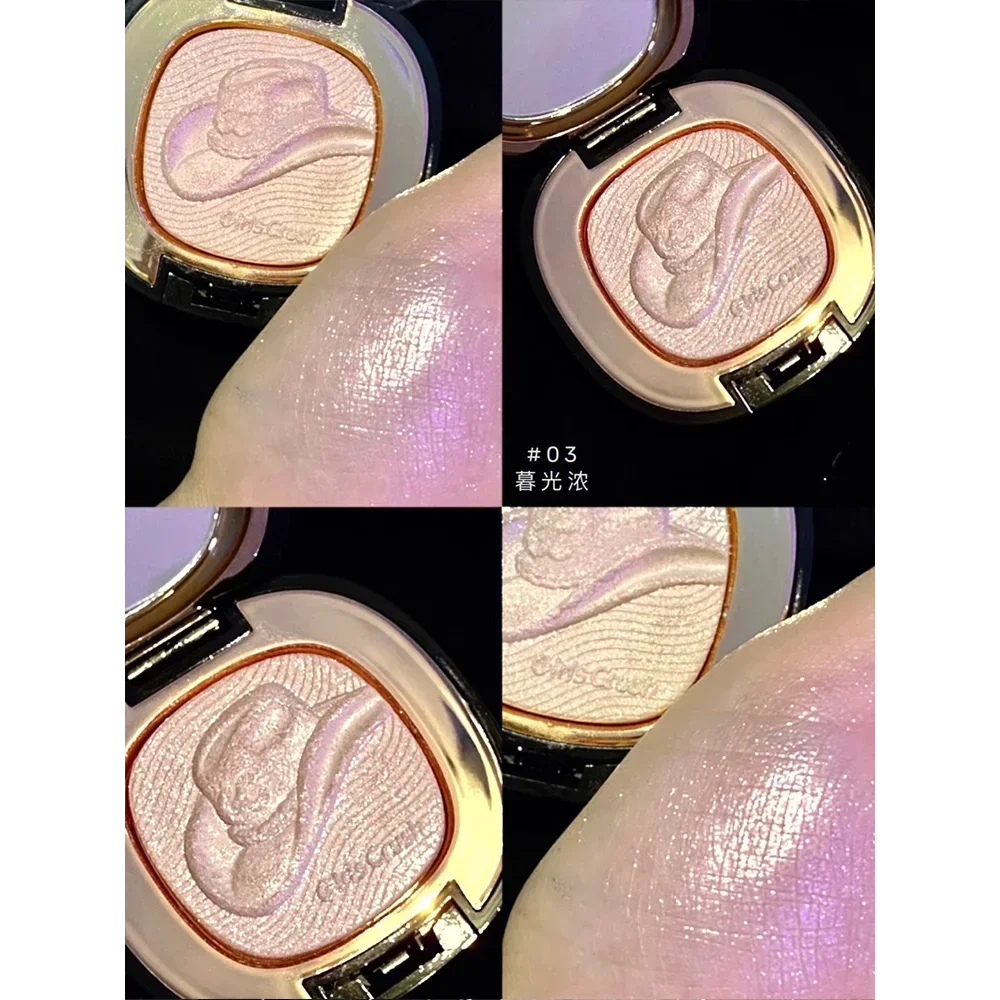 GirlsCrush Einfarbiger Textmarker Hochglänzender Lidschatten Gesichtsaufhellender Schimmer Augen-Nasenpuder Langanhaltende Make-up-Kosmetik