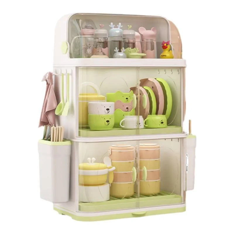 

Baby tableware storage box bottle storage dish rack baby complementary food storage cabinet