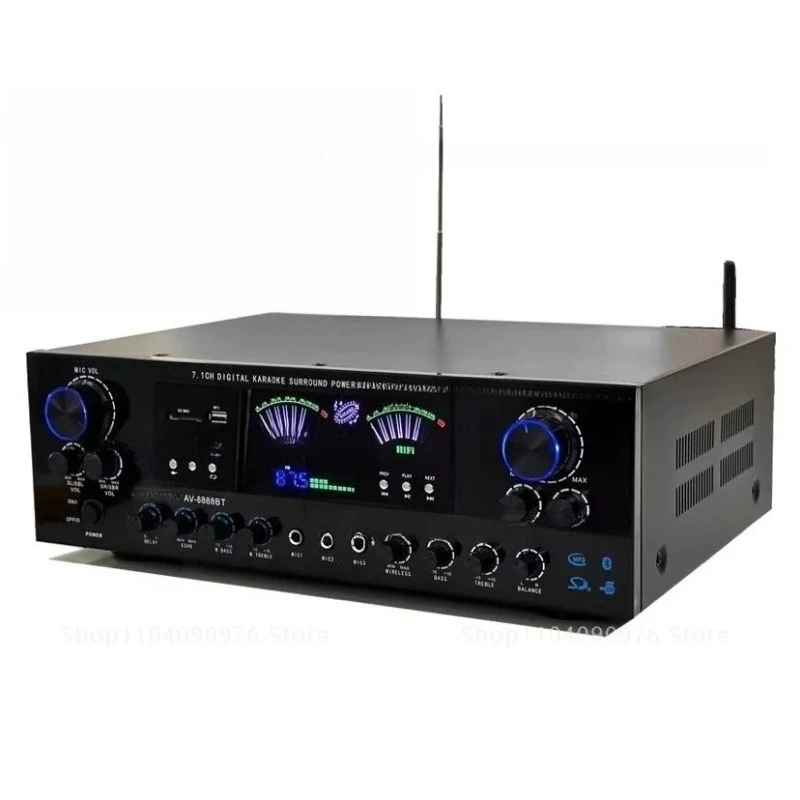 Bluetooth 5.2 Power Amplifier Home KTV Professional Super Power 7.1 Channel Home Theater  Subwoofer Surround Stereo