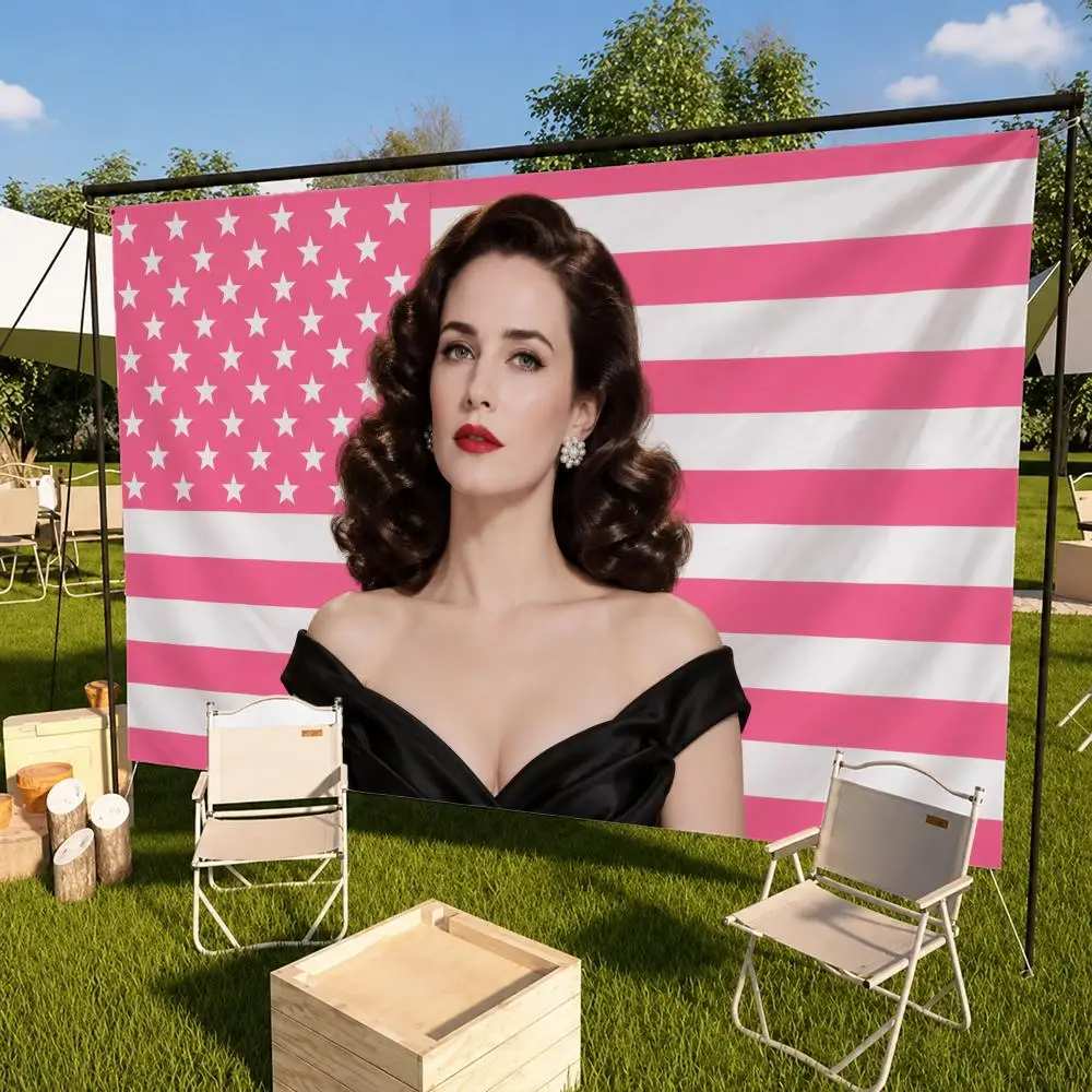 Actor Rachel Brosnahan Flags Fabric Pennant Banner, Indoor Outdoor Decor for Garden Yard Camping Birthday Bedroom
