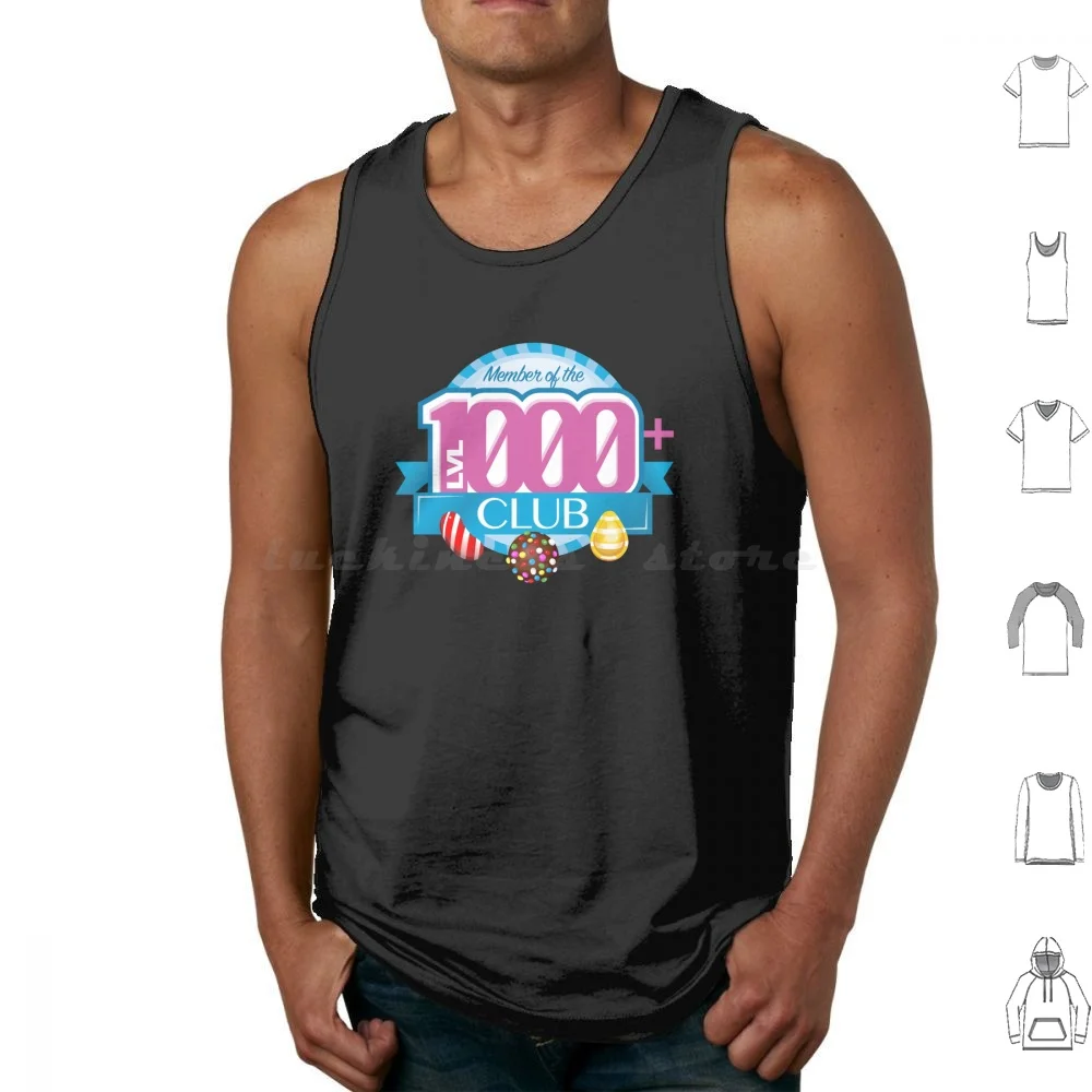 Member Of The Level 1000 Club Tank Tops Print Cotton Candy Crush Candy Games Color Bomb Phone