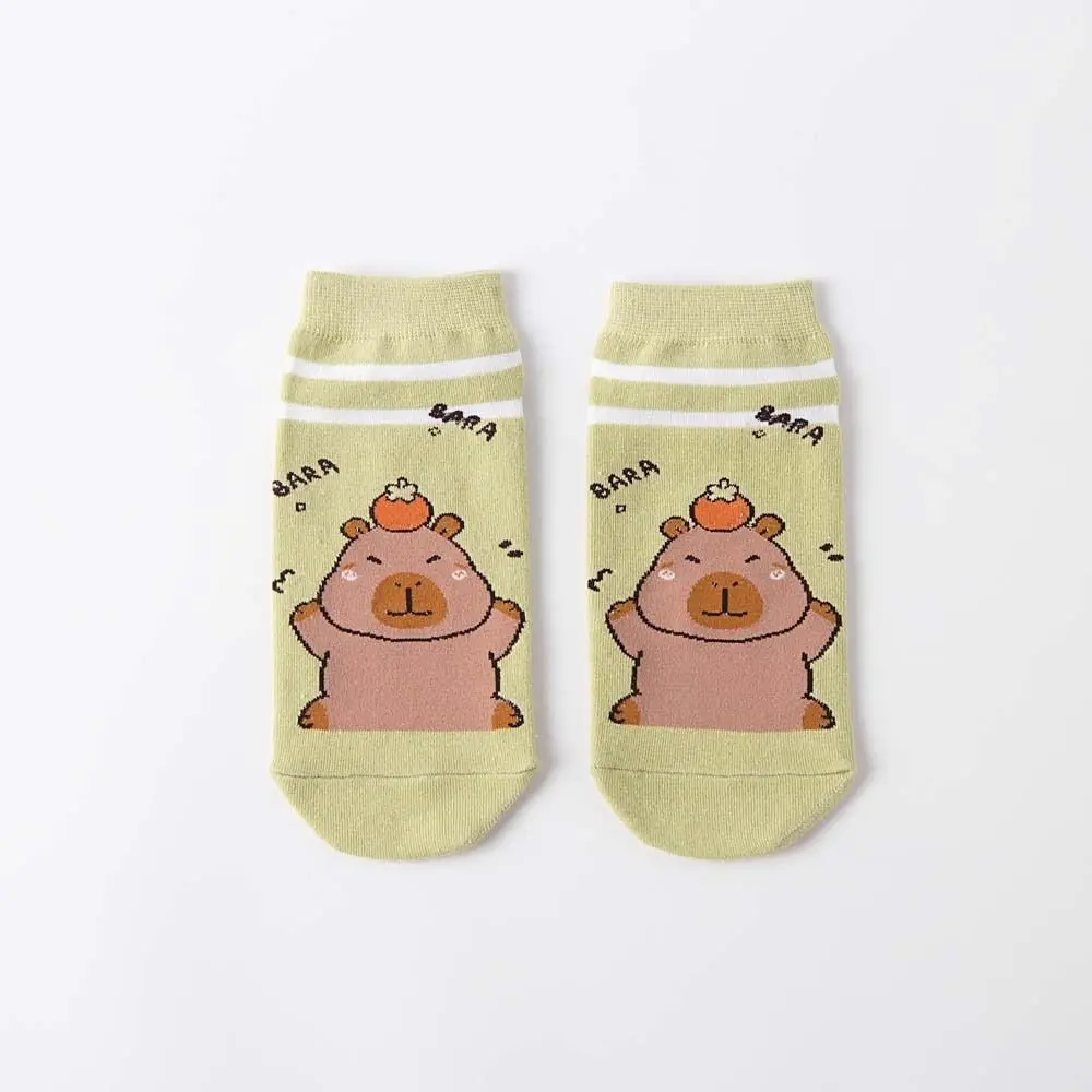 

Novelty Anime Capybara Socks Letter Cotton Short Ankle Socks Anti-slip Patchwork Socks for Women Student