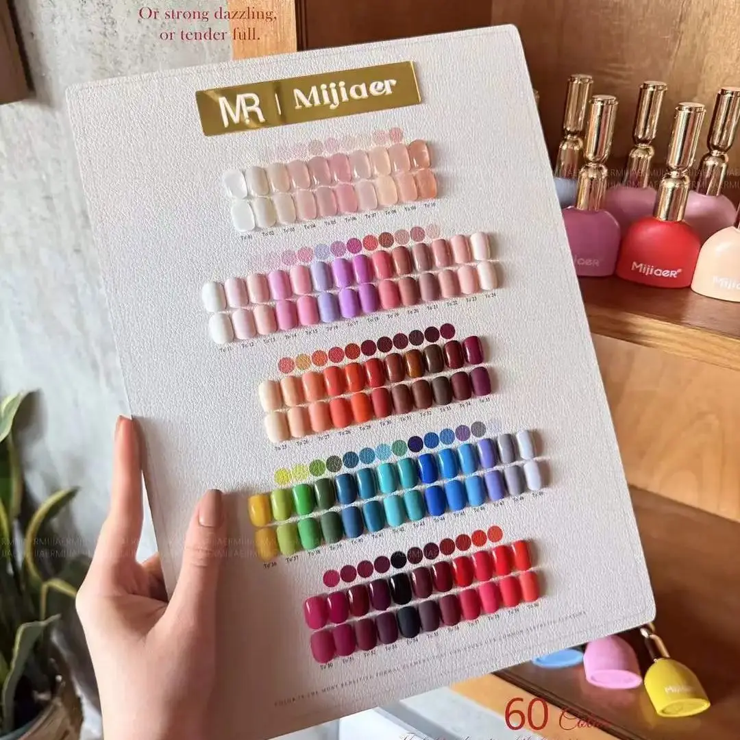 Mijiaer 60 สีเจลเล็บชุด ColorCard เจลชุด Easy Soak Off 15ml เจลเล็บชุดเล็บ Salon อาชีพ