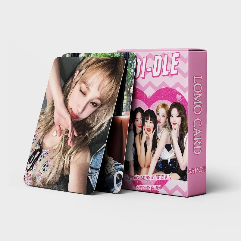 

55pcs/Set KPOP (G)I-DLE Laser Lomo Cards HD High Quality Printed Photo Card Minnie Cho Mi Yeon YUQI SHUHUA Fans Collection Gift