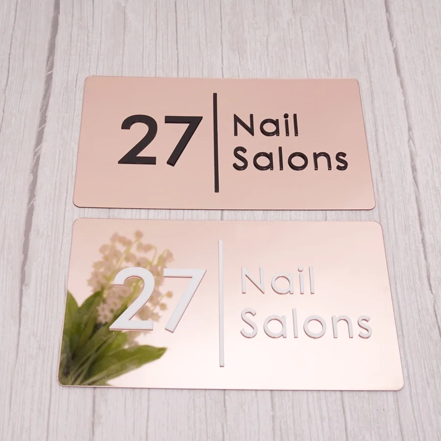 مخصص 3D البساطة الحديثة نمط الاكريليك مرآة تسجيل شخصية متجر اللوحة صالون تجميل مكتب بناء الباب الديكور