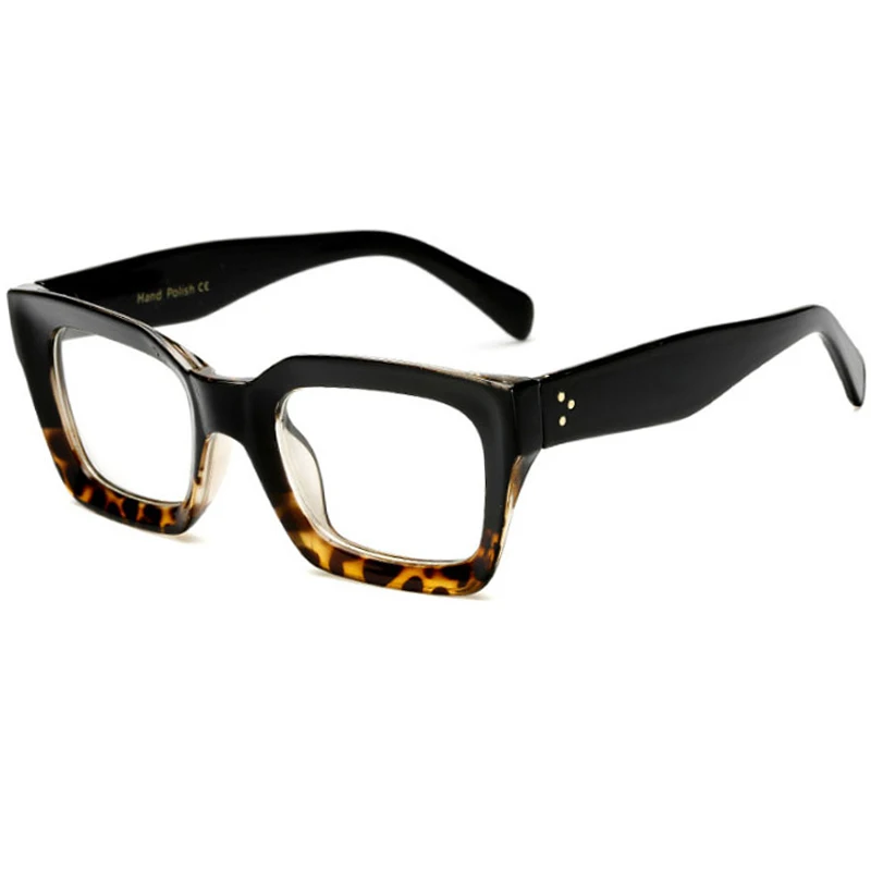 Black Square Glasses New Women Men Retro Clear Lens Eyewear Ultralight  Acetate Transparent Optics Glasses Frames Goggles