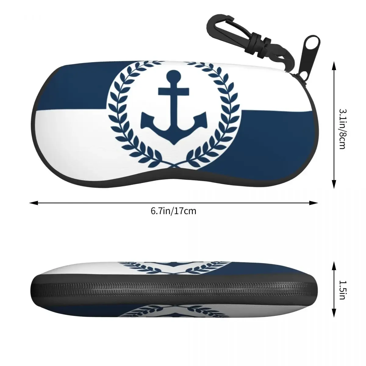 personalized Nautical Anchor Themed Design Shell Eyeglasses Case Women Men Cool Sailing Sailor Glasses Case Sunglasses Box Pouch