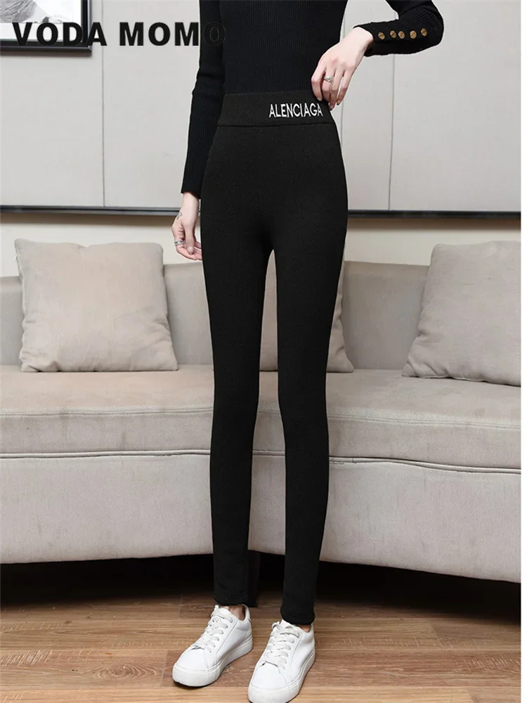 Winter Warm Lambwool Leggings Women Fleece Lined Thermal Tights Ankle-Length Pants Female Hight Waist Skinny Fitness Leggings