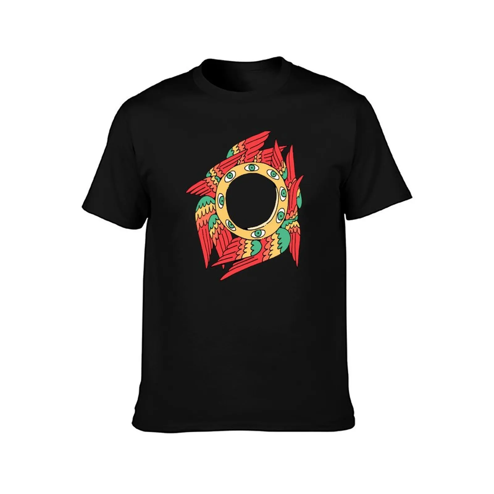 Macaw Ophanim Sticker T-Shirt Summer Casual Cotton Tee Oversized Streetwear Tops Vintage Graphic Print Unisex Men Women
