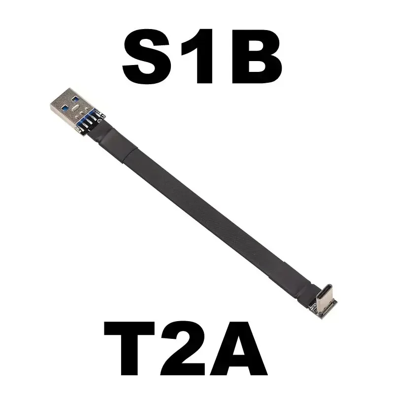Adapter FPV USB 3.1 Gen2 Type-C 90 stopni do USB-A męski-męski, kabel przedłużający USB 3.1 Type A C 13-pinowy, płaski, taśmowy FPC, długość 3cm-300cm — zdjęcie produktu 4