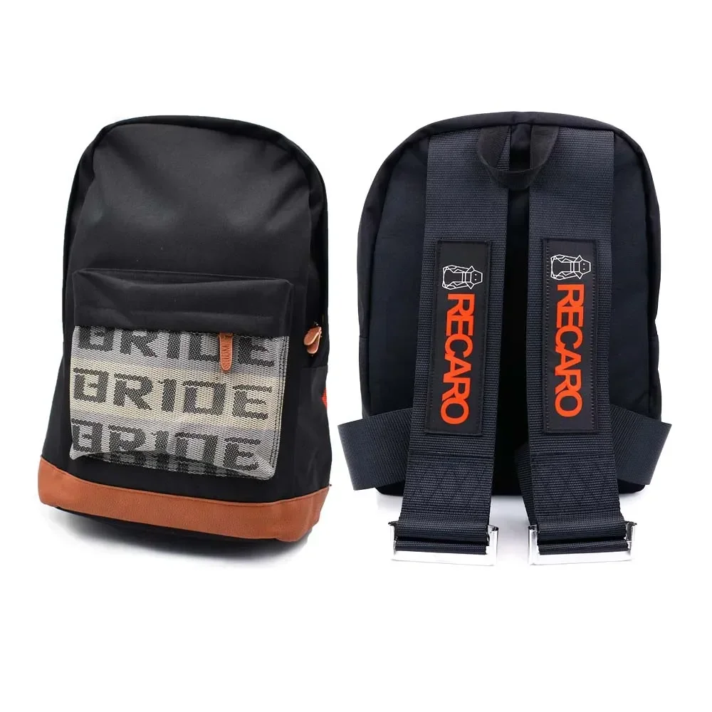 JDM Style Bride Racing Fabric Strap School Backpack Car Canvas Back Pack Shoulders Bag