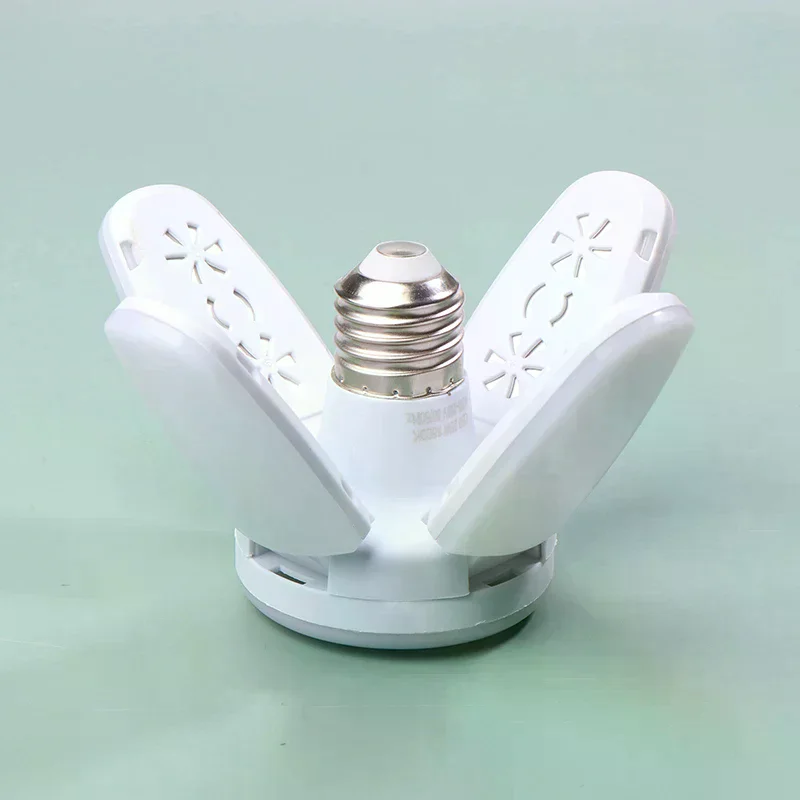 

28 Вт вентилятор в форме светодиодной лампы E27 Светодиодная лампа Складная 220 В 110 В лампочки для дома Гостиная Склад Гараж Потолочный светильник