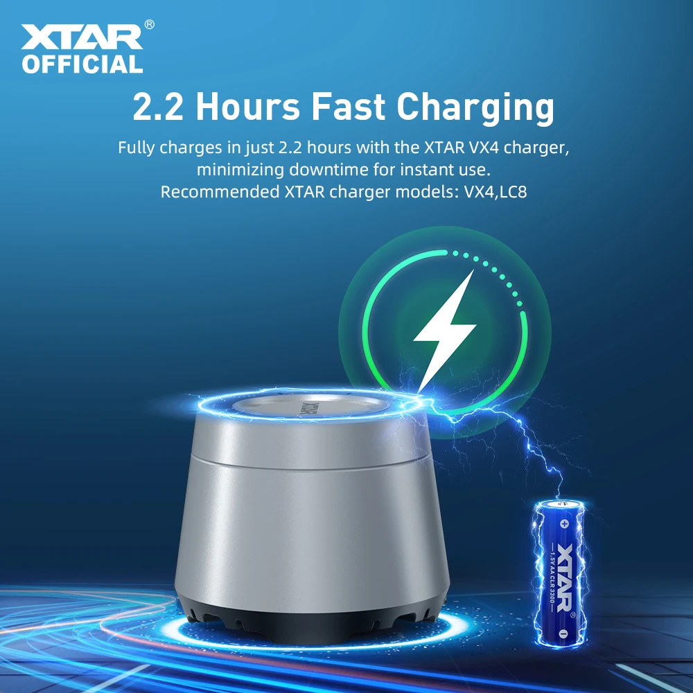 XTAR 1.5 فولت AA CLR 3300 2000 مللي أمبير بطارية ليثيوم أيون قابلة للشحن مخرج جهد ثابت وتفريغ خطي 1200 + حماية دورات