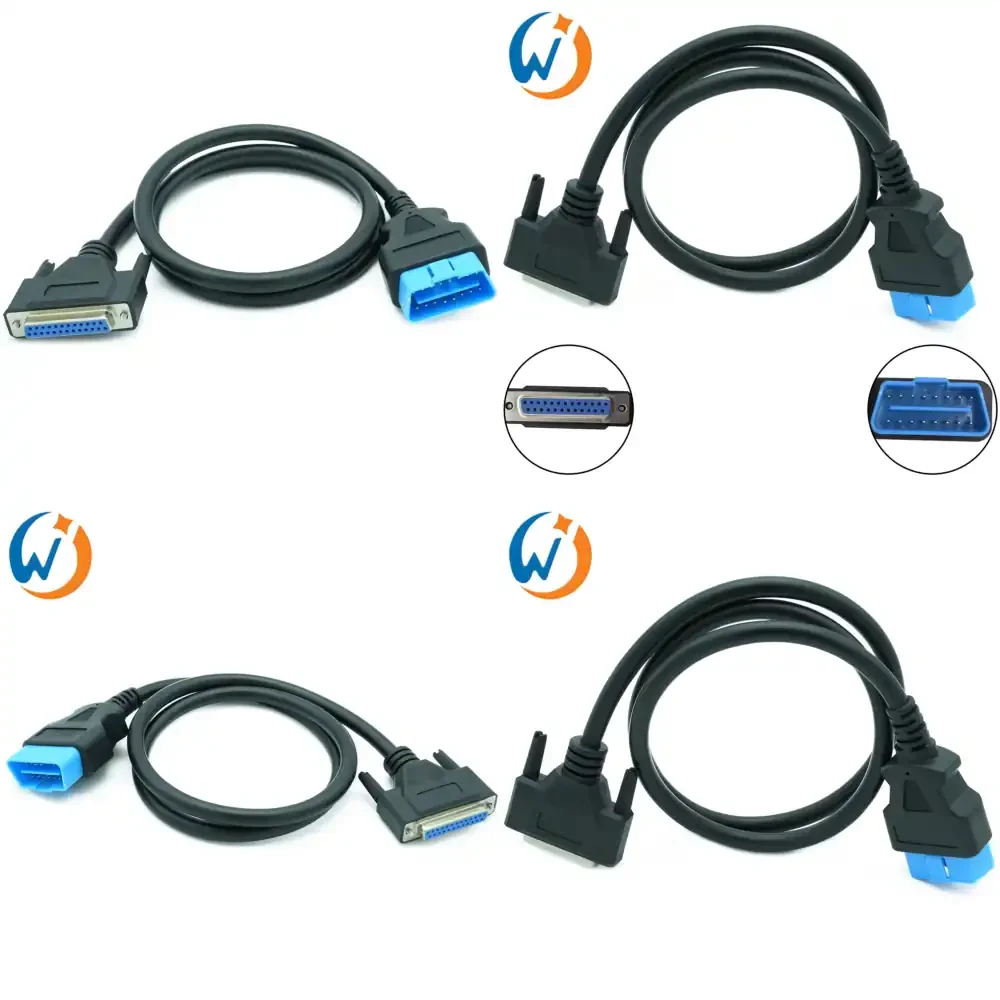Профессиональный универсальный кабель OBD2 (16-контактный, тип II) - DB25 DSUB (25-контактный, тип II) для диагностики автомобилей, высокое качество, индивидуальная настройка