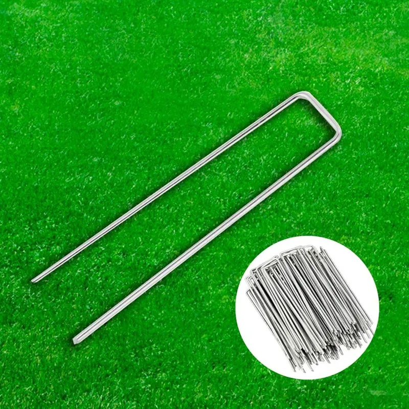 

50PCS Sod Fence Staples Garden Stakes Staples Securing Pegs for Securing Weed Fabric Landscape Fabric Netting Ground Sheets