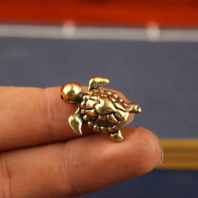 ● 1/3Pcs Brass Turtle Figurine​ Vintage Tortoise Statue For Wealth Longevity Luck, Desk Decor Tea Pet Home Office Car Ornament