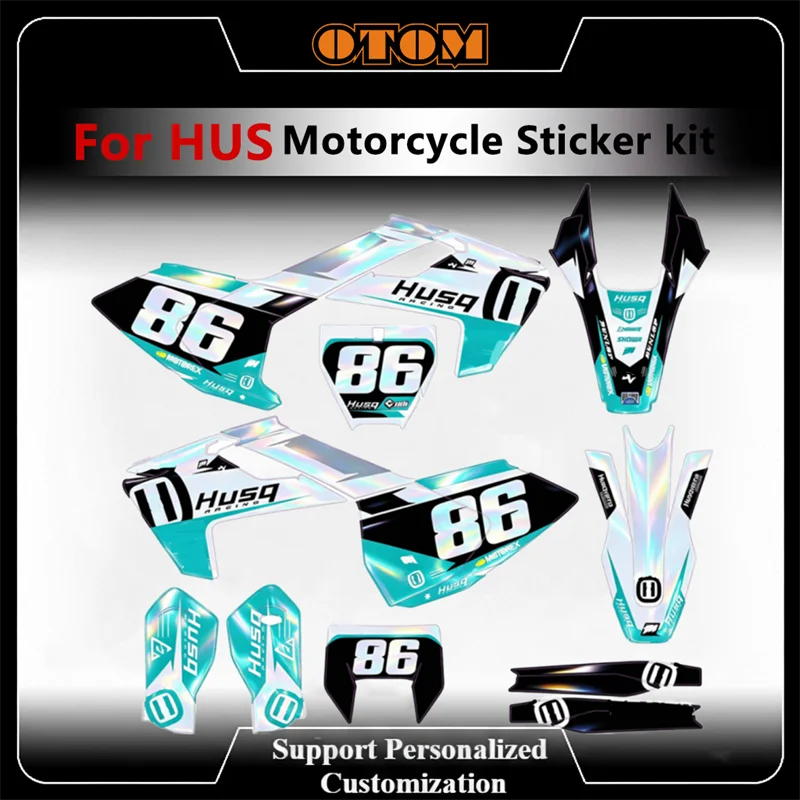 OTOM Customize Motocross Sticker Kit For Husqvarna TE FE  TC FC TX FX FS 150 250 350 450 2016-2026 Holographic Graphics Decals