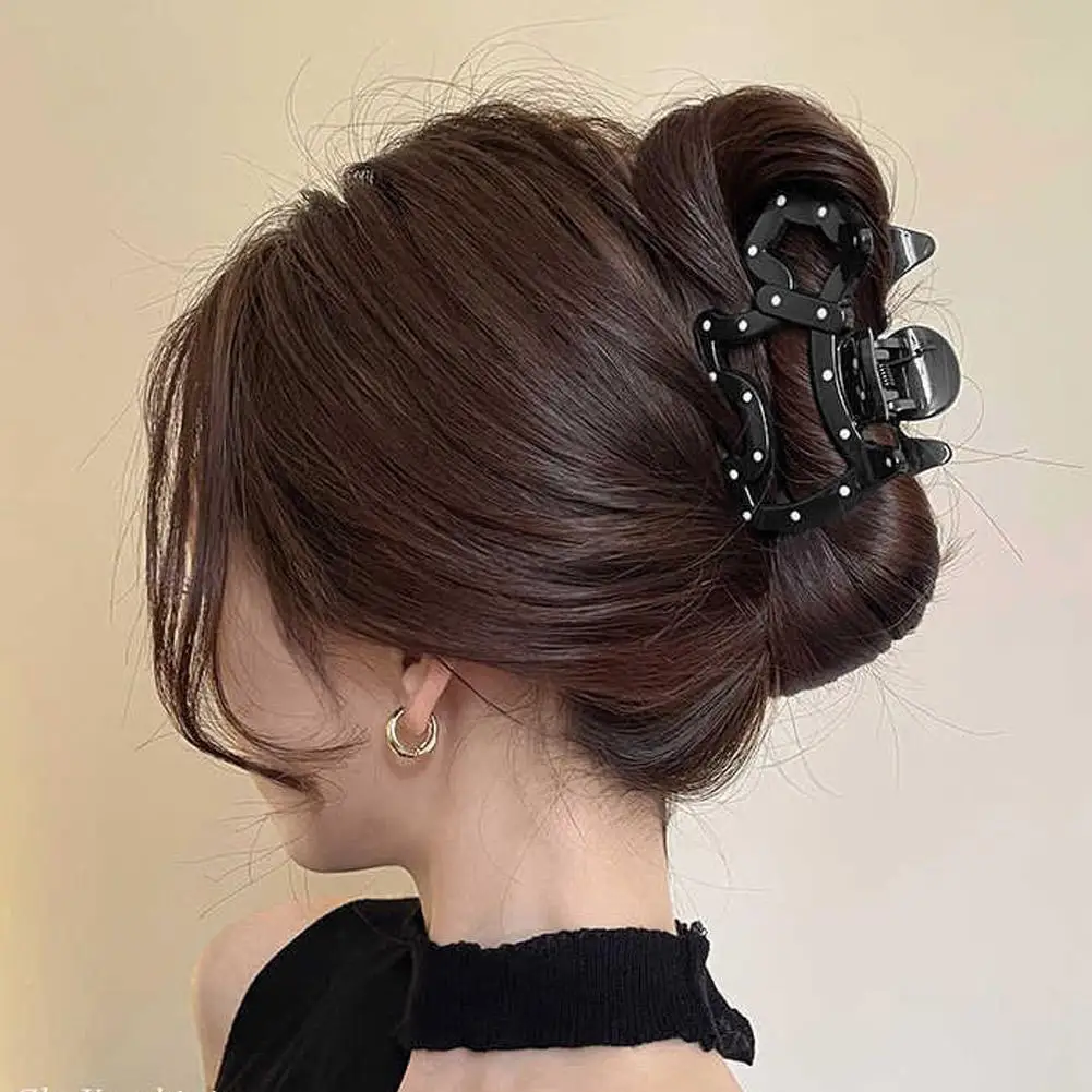 Kleine Haarspange für Hunde, gepunktete Hunde-Klauenklammer, Haarspange für hohe Pferdeschwänze, hochwertige Haifischklammer für Damen, Haar-Accessoire, Kopfschmuck – Detail 7