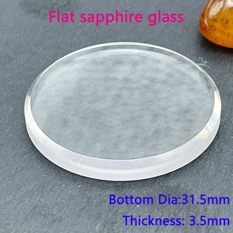 Dia 31.5mm Sapphire Crystal Glass Thickness 3.5mm Flat Glass Sapphire Spare Fit for SKX007 SKX009 SRPD Diving Watch Case