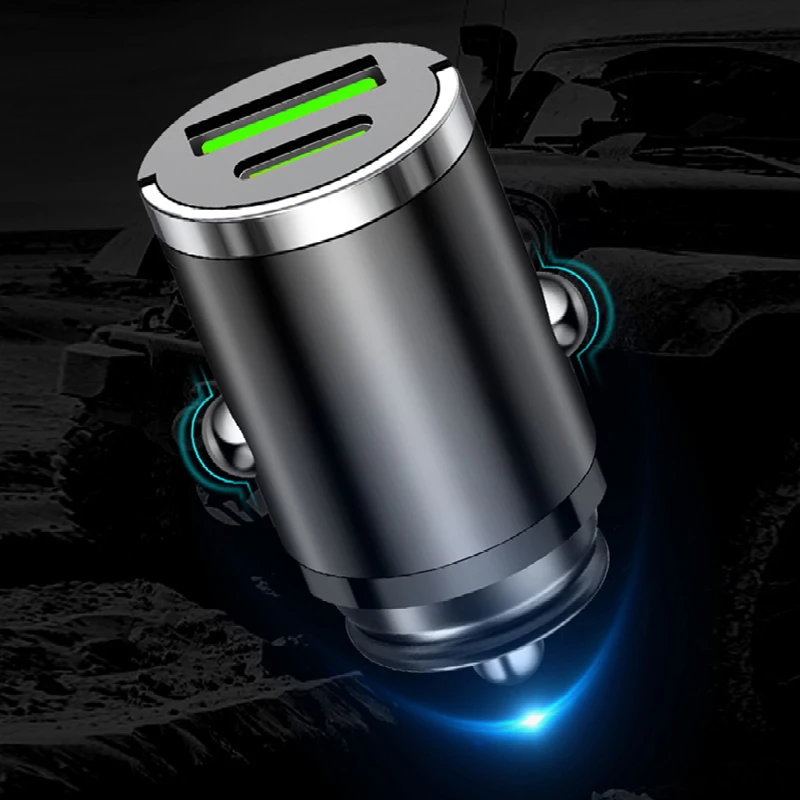 200w car invisible fast charger super fast charging car cigarette lighter adapter mini portable car charger