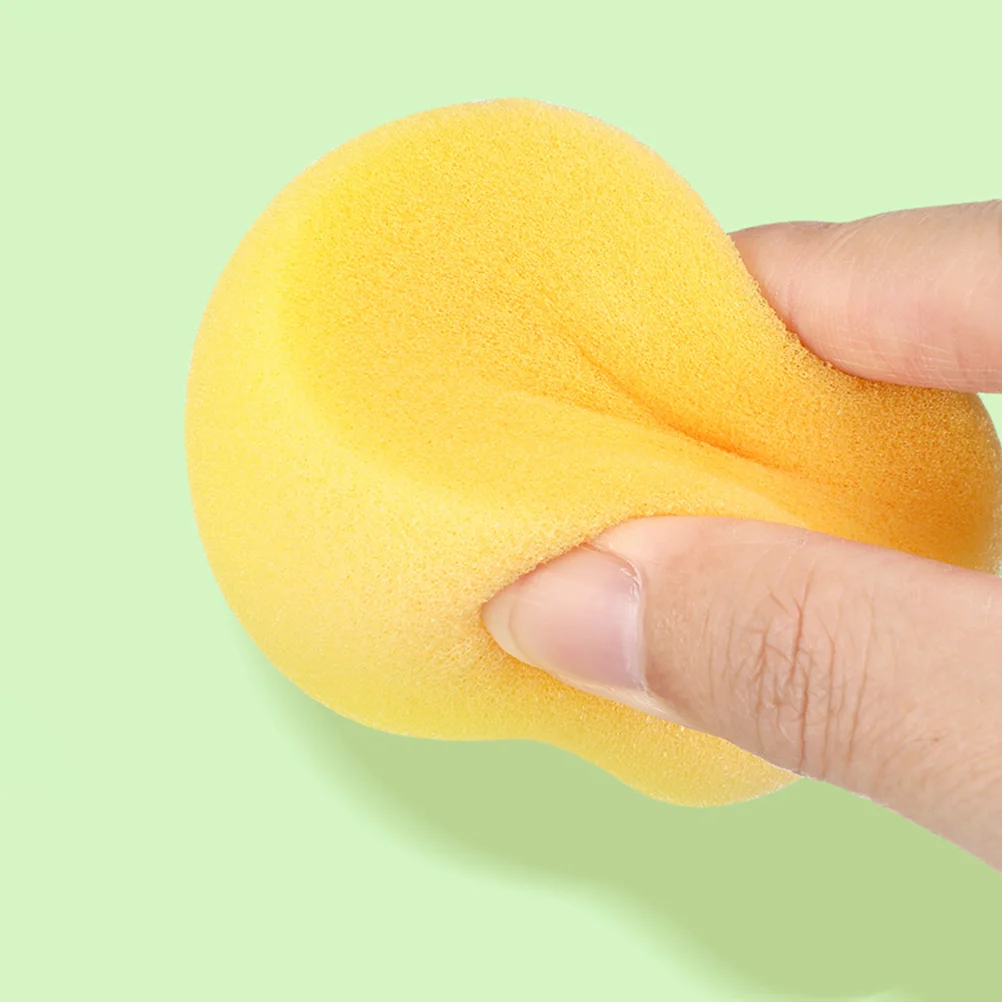 24 Pcs Yellow Round Cake Sponge Pieces Exfoliating Travel Face Sponges for Cleansing Cleaner Girl Scrubber