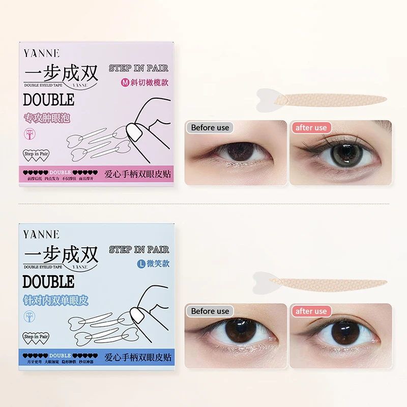 Autocollants Double paupière avec poignée, bandes de beauté naturelles invisibles et durables pour façonner les grands yeux, bandes de levage pour les yeux, 128 pièces/boîte