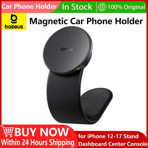 Soporte magnético para teléfono de coche Baseus, cargador inalámbrico de 15W, soporte plegable para teléfono de coche para iPhone 12-17, consola central para salpicadero