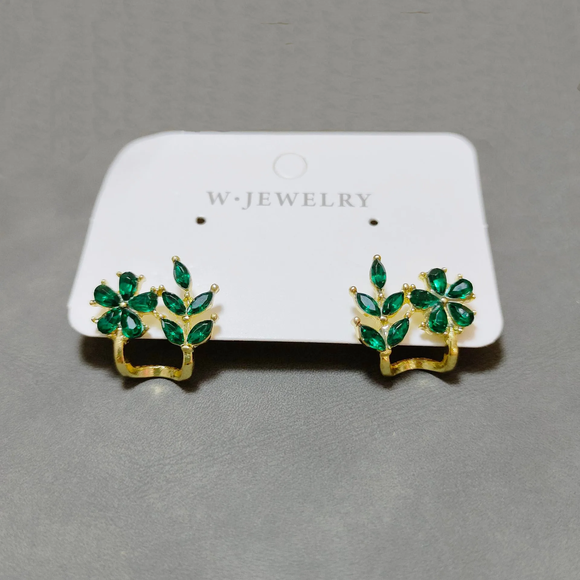 925 Silver Needle Green Crystal Flower Earrings For Women Korean Fashion Jewelry 2026 Trending Luxury Leaf Stud Earrings Z40