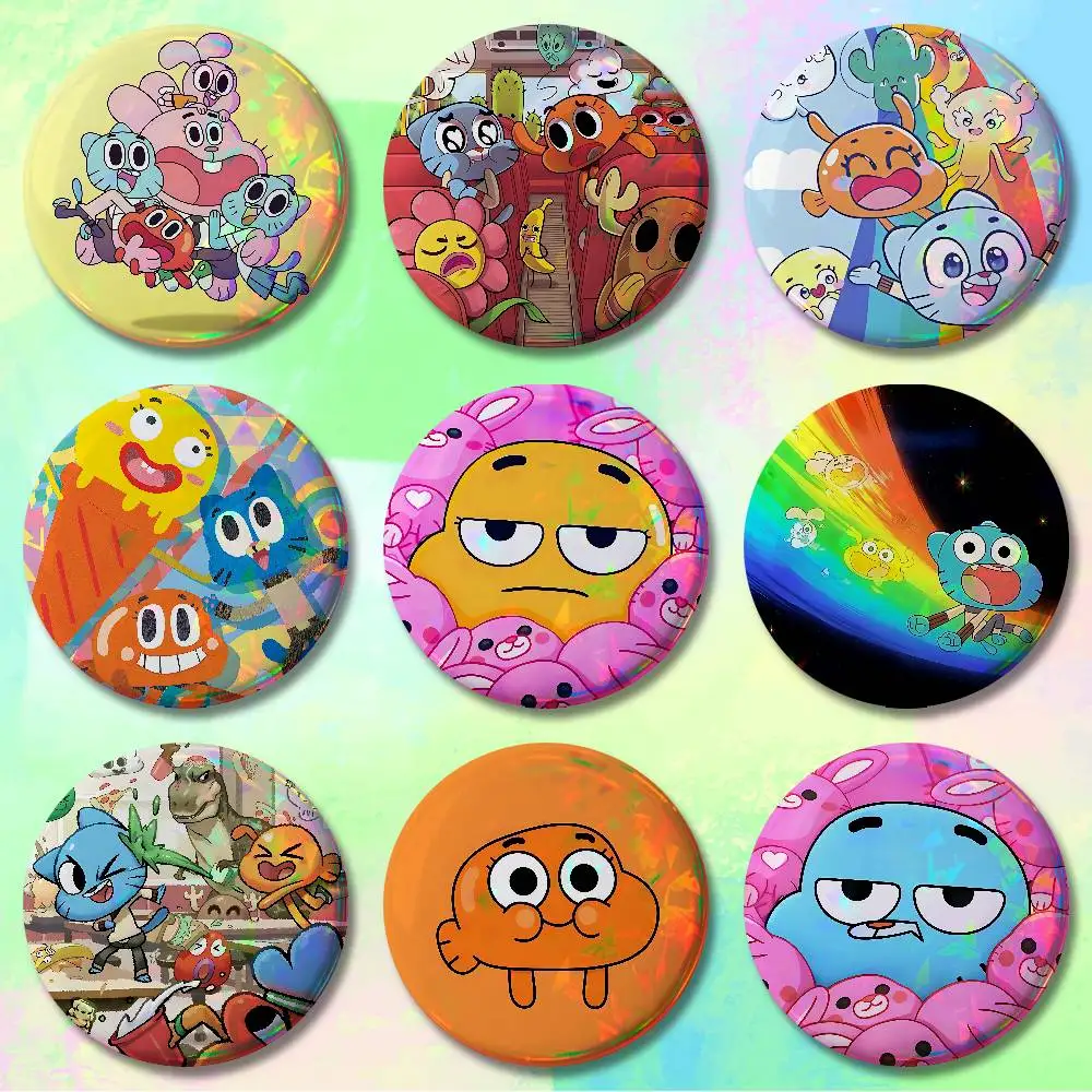 

A-Amazing World G-Gumball Enamel Pin Tinplate Round Brooch Cosplay Nijigen Otaku Culture Badges 58mm 44mm 32mm 75mm 25mm