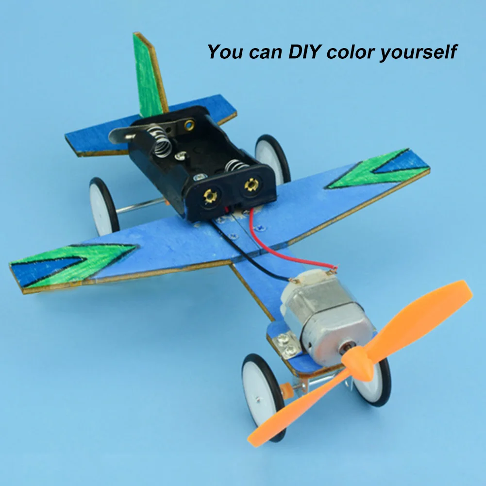 DIY Science Toys Children Educational Wood Aircraft Scientific Experiment Toy Assemble Kits Technology DIY Learning Physics