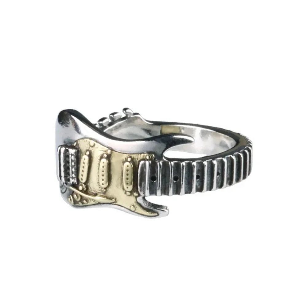 New Simple Trend Guitar Rock Punk Style Women's Hip Hop Adjustable Ring Men Women Fashion Party Niche Gift Accessories Jewelry