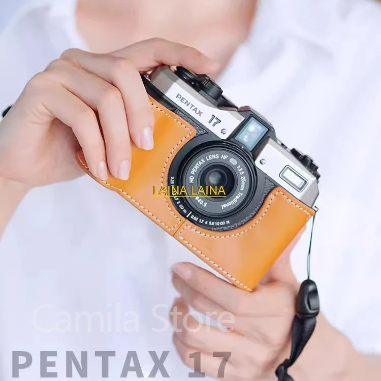new-custom-photo-camera-genuine-leather-cowhide-bag-body-box-case-for-pentax-17-film-camera-anti-slip-protective-sleeve-base